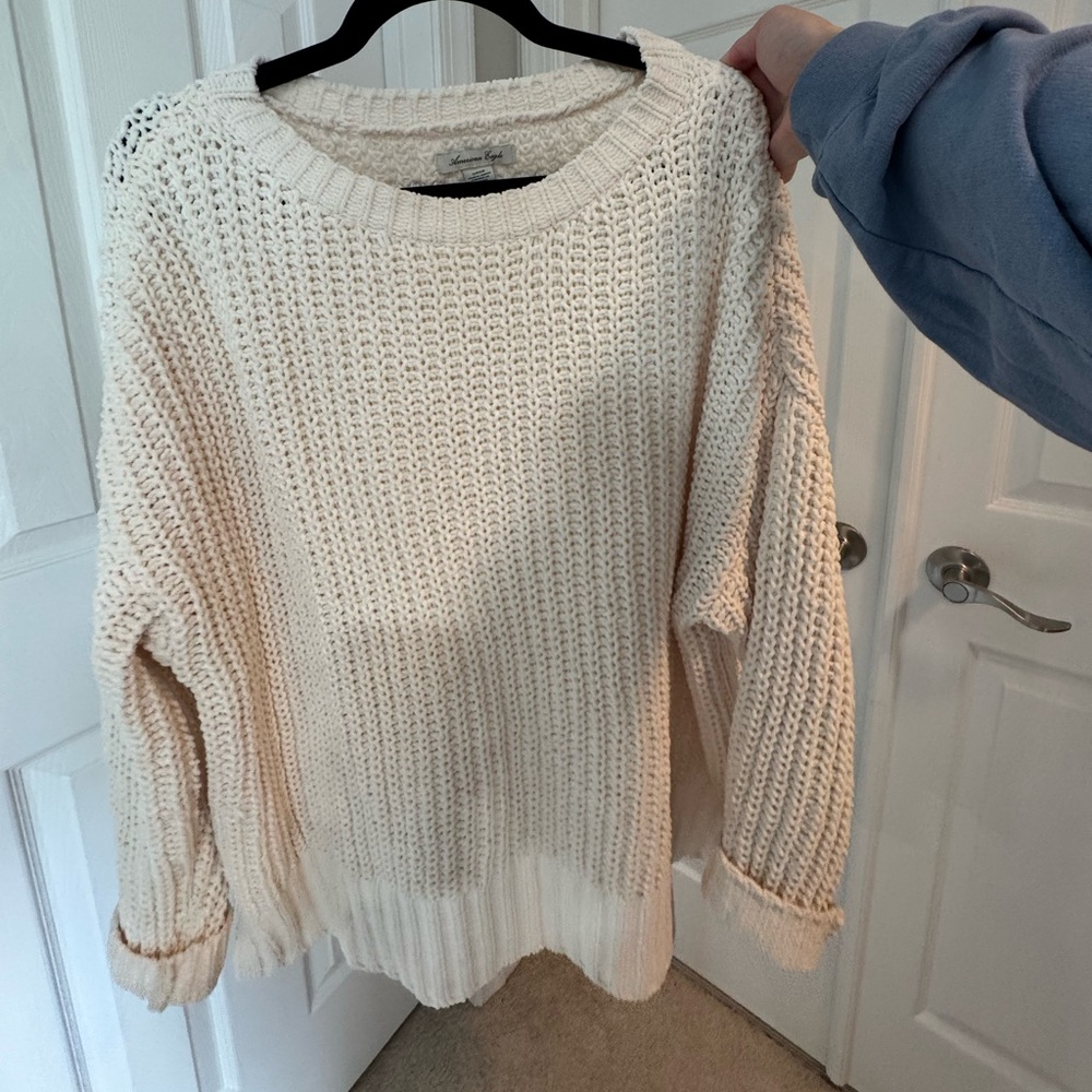 American Eagle Outfitters Cream Knit Sweater
